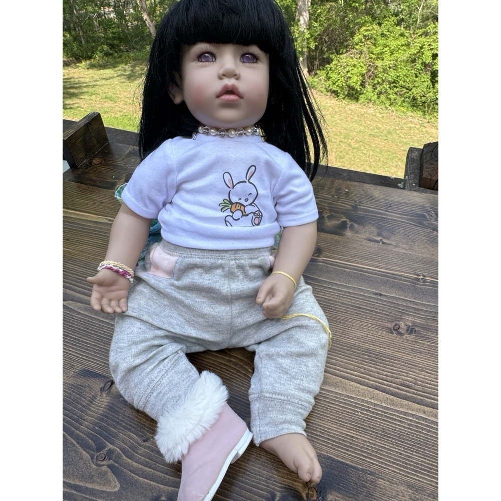 Adora Play Baby Doll Purple Eyes Black Hair Realistic Toddler Girl 2018 218701